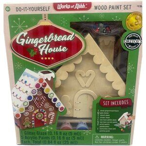 Dr. toys Gingerbread House do it yourself wood paint set stickers stencils NEW